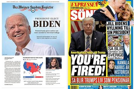 Here's how newspapers across the U.S. and around the world covered Biden's  victory (and Trump's loss) - Mind Of The Geek