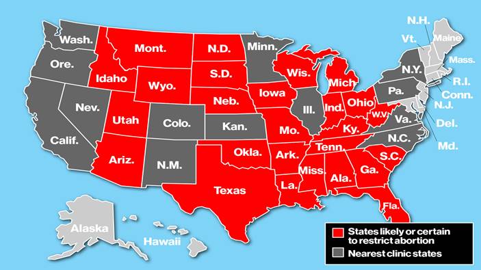 26 states where abortion will be banned or restricted if Roe v. Wade is  overturned | AllSides